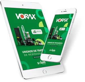 Tablet e celular com banner do Vorax